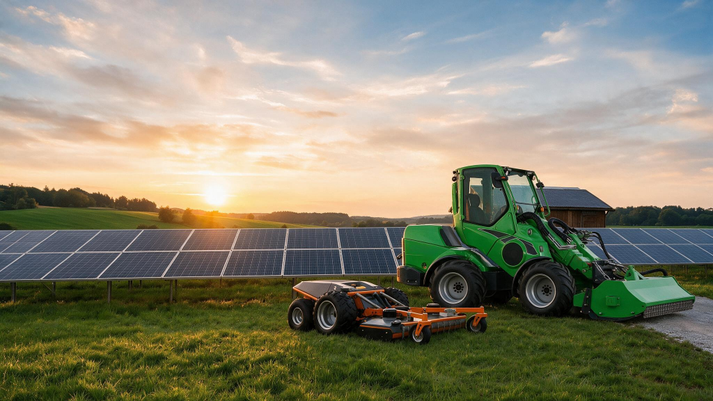 Mulchen und mähen Solarparks und Freiflächen auch unter den Modulen